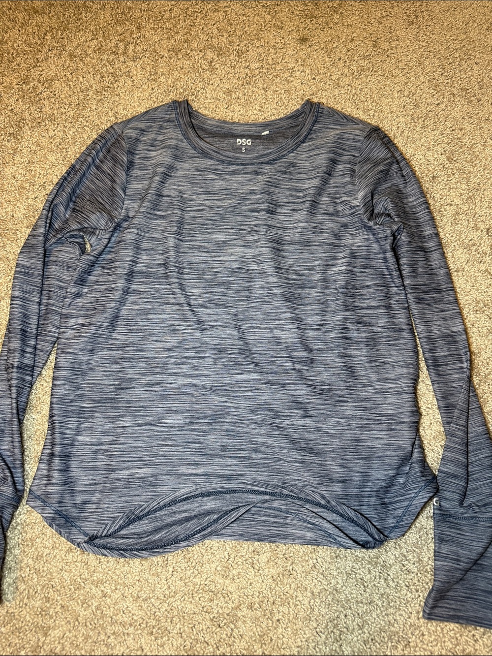 DSG Long Sleeve Heathered Navy Crew Tee